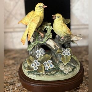 1960s Gorham "Gallery Birds"  Yellow Canaries Hand Painted Bisque Figurine